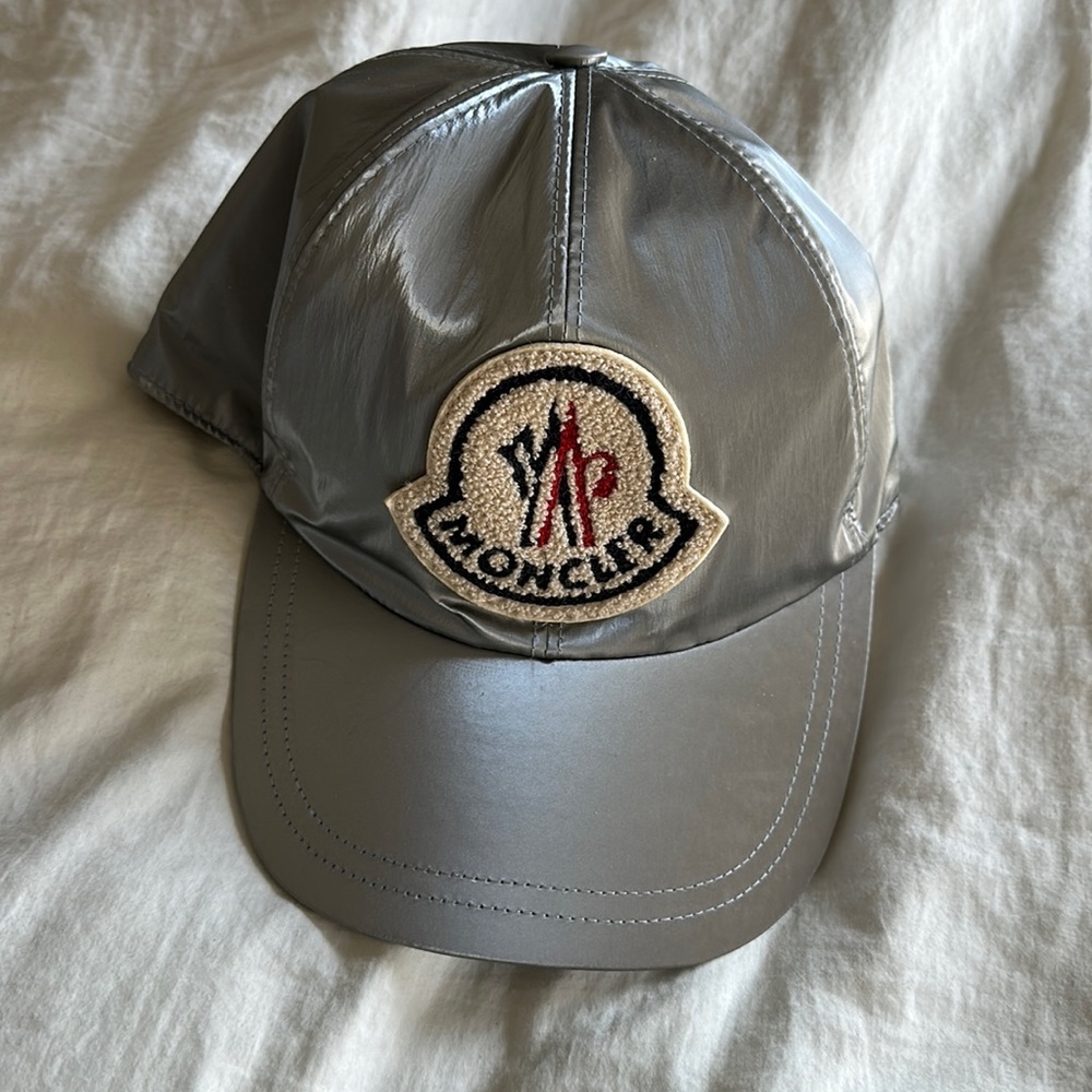Moncler metallic cap. Designer hat. Designer baseball hat.